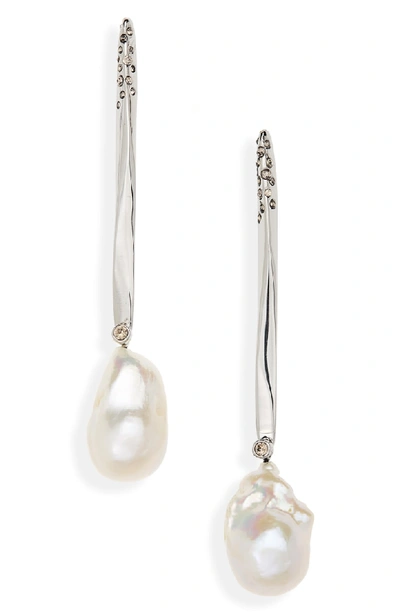 Shop Alexander Mcqueen Pearl Linear Drop Earrings