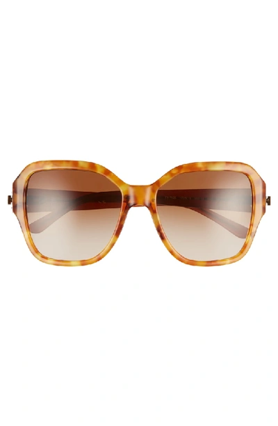 Shop Tory Burch Reva 56mm Square Sunglasses - Amber Gradient