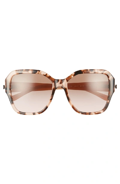 Shop Tory Burch Reva 56mm Square Sunglasses - Peach Tortoise Solid