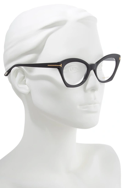 Shop Tom Ford 52mm Optical Glasses In Shiny Black/ Shiny Rose Gold