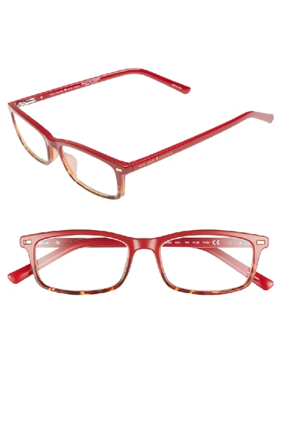 Shop Kate Spade Jodie 50mm Rectangular Reading Glasses - Red Havana