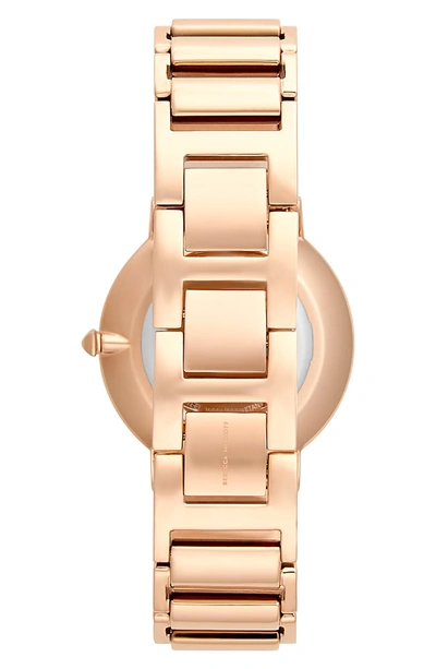 Shop Rebecca Minkoff Major Bracelet Watch, 35mm In Rose Gold/ Grey / Rose Gold