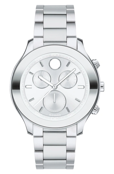 Shop Movado Bold Chronograph Bracelet Watch, 39mm In Silver