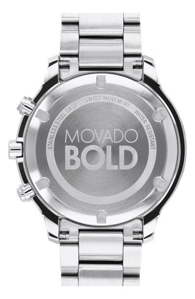 Shop Movado Bold Chronograph Bracelet Watch, 39mm In Silver