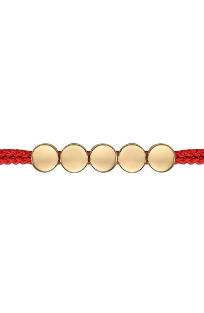 Shop Monica Vinader Engravable Linear Bead Friendship Bracelet In Gold/ Coral