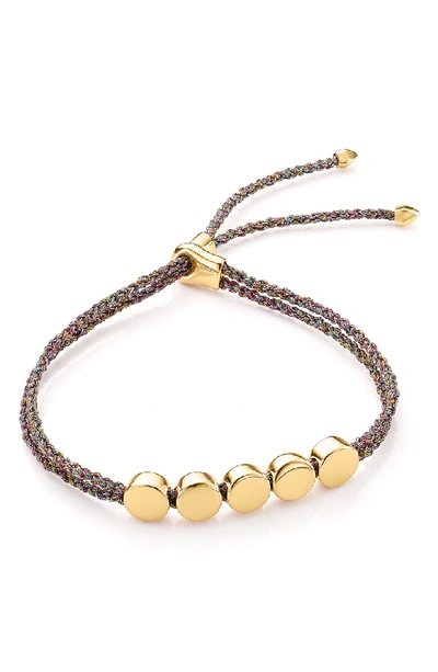 Shop Monica Vinader Engravable Linear Bead Friendship Bracelet In Gold/ Rainbow