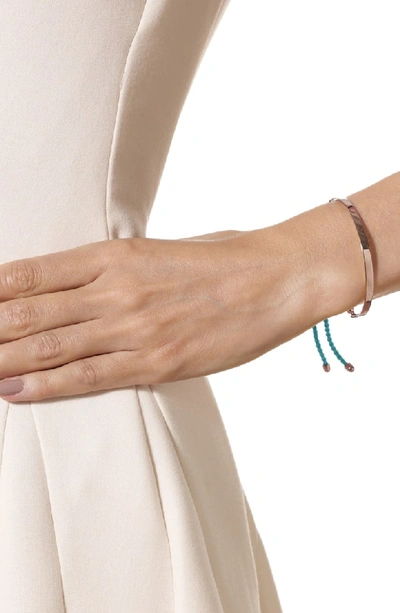 Shop Monica Vinader Engravable Fiji Friendship Bracelet In Rose Gold/ Turquoise