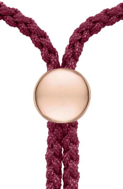 Shop Monica Vinader Engravable Fiji Friendship Bracelet In Rose Gold/ Red Berry