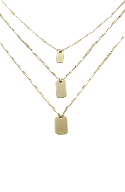 Shop Ettika Set Of 3 Tag Pendant Necklaces In Gold