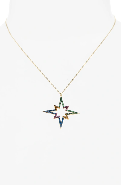 Shop Shashi Rainbow Star Pendant Necklace In Gold Multi