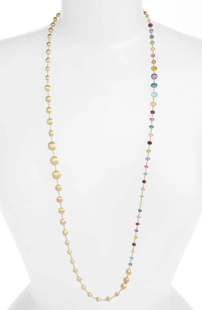 Shop Marco Bicego Africa Semiprecious Stone Long Strand Necklace In Yellow Gold