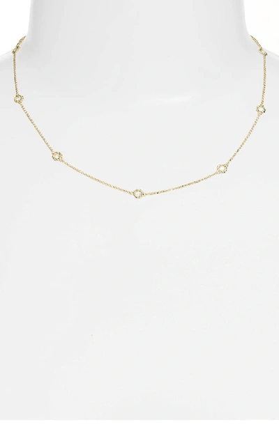 Shop Roberto Coin Diamond Station Necklace In Yellow Gold