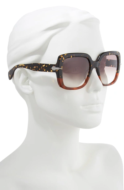 Shop Rag & Bone 56mm Gradient Square Sunglasses - Black/ Havana Honey