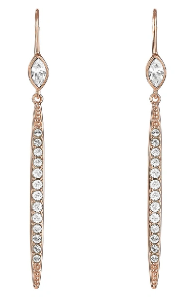 Shop Adore Linear Crystal Bar Earrings In Rose Gold