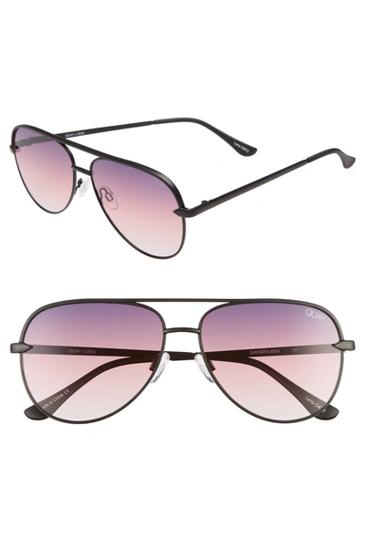 Shop Quay X Desi Perkins Sahara Mini 52mm Aviator Sunglasses - Black/ Purple Fade