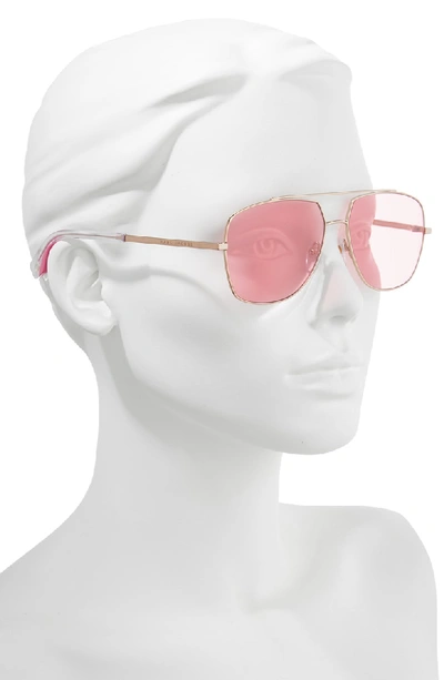 Shop Marc Jacobs 58mm Navigator Sunglasses - Gold/ Pink