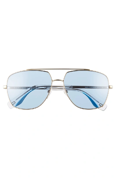 Shop Marc Jacobs 58mm Navigator Sunglasses - Gold/ Blue