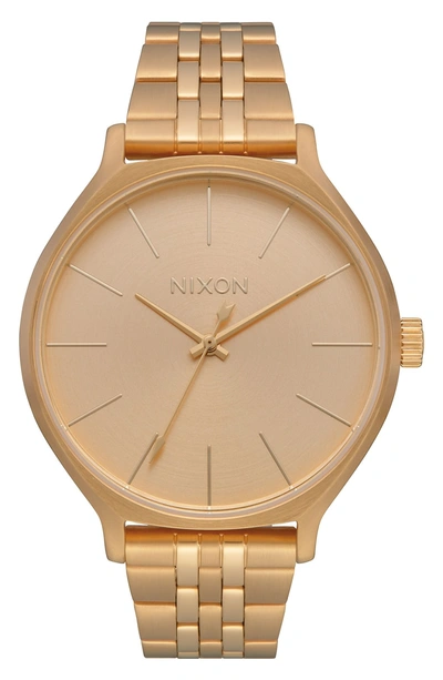 Shop Nixon The Clique Bracelet Watch, 38mm In Gold