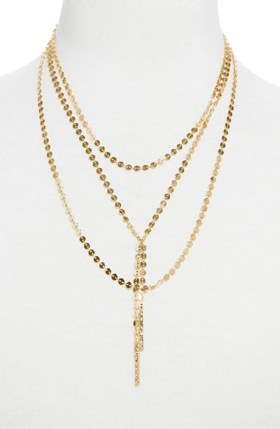 Shop Baublebar Amber Layered Chain Y-necklace In Gold