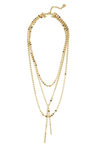 Shop Baublebar Amber Layered Chain Y-necklace In Gold