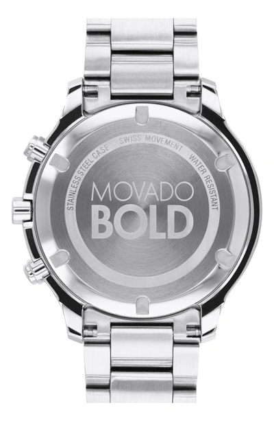 Shop Movado Bold Chronograph Bracelet Watch, 39mm In Silver/ Gold