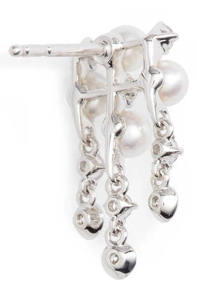 Shop Mikimoto Akoya Cultured Pearl & Diamond Earrings In White Gold