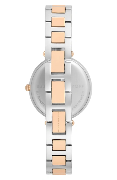 Shop Rebecca Minkoff T-bar Bracelet Strap Watch, 33mm In Silver/ Rose Gold