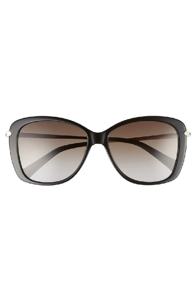Shop Longchamp 56mm Gradient Lens Butterfly Sunglasses In Black