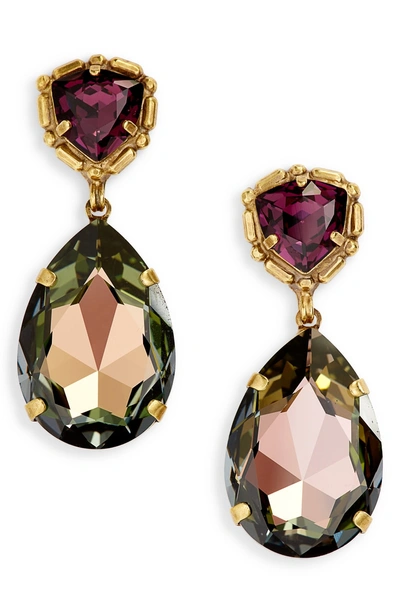 Shop Sorrelli Pear Crystal Statement Earrings In Purple Multi