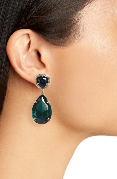 Shop Sorrelli Pear Crystal Statement Earrings In Blue/ Green