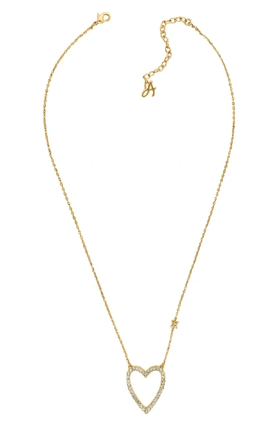 Shop Adore Crystal Pointed Heart Necklace In Gold