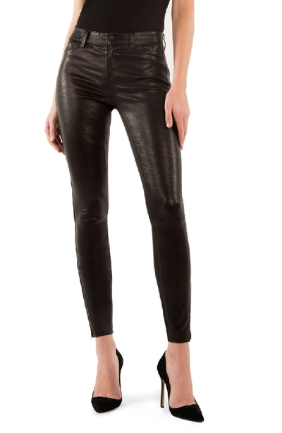 Shop J Brand '8001' Lambskin Leather Pants In Noir