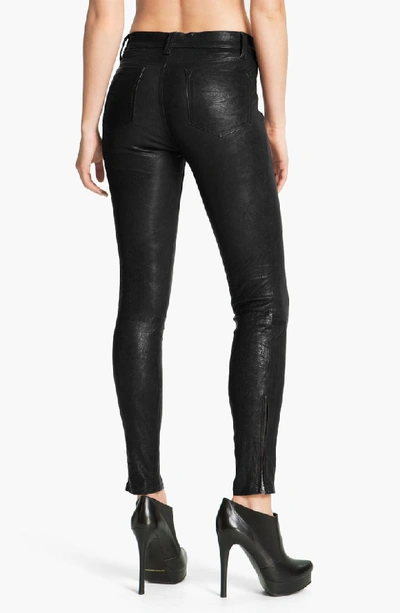 Shop J Brand '8001' Lambskin Leather Pants In Noir