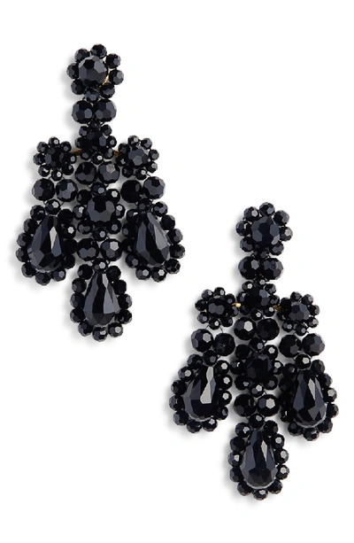 Shop Simone Rocha Beaded Chandelier Earrings In Jet