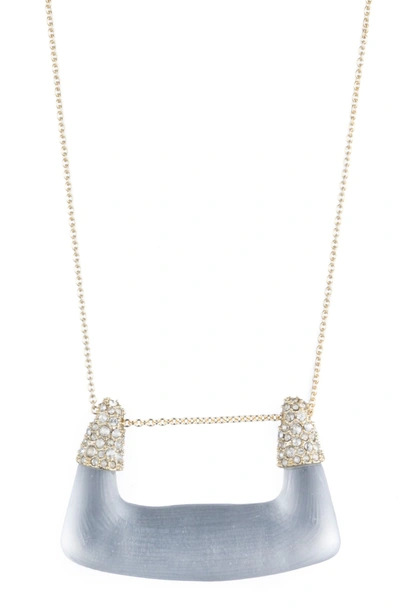 Shop Alexis Bittar Crystal Encrusted Abstract Buckle Pendant Necklace In Gold