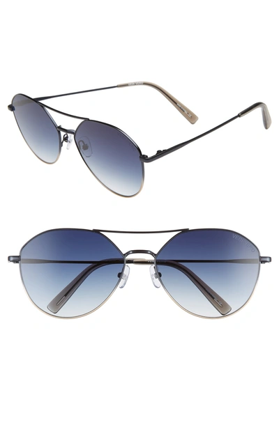 Shop Vedi Vero 60mm Aviator Sunglasses In Black/ Dark Navy/ Gold