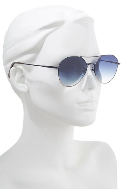 Shop Vedi Vero 60mm Aviator Sunglasses In Black/ Dark Navy/ Gold