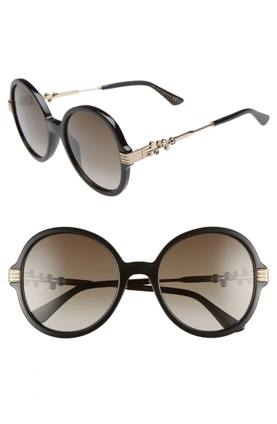 Shop Jimmy Choo Adria 55mm Round Sunglasses In Black
