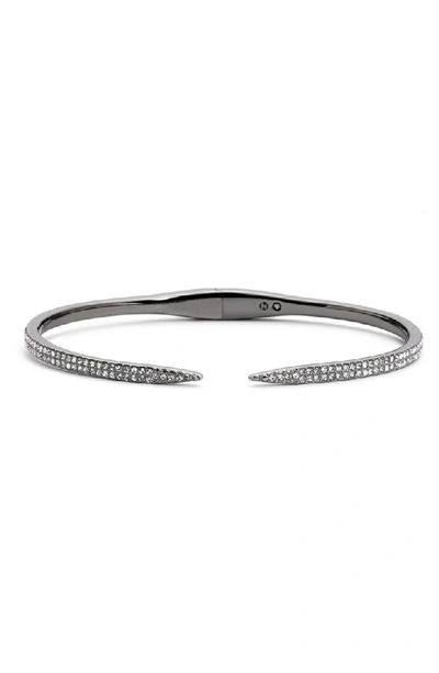 Shop Nadri 'tattoo' Pave Hinge Bangle In Black Hematite