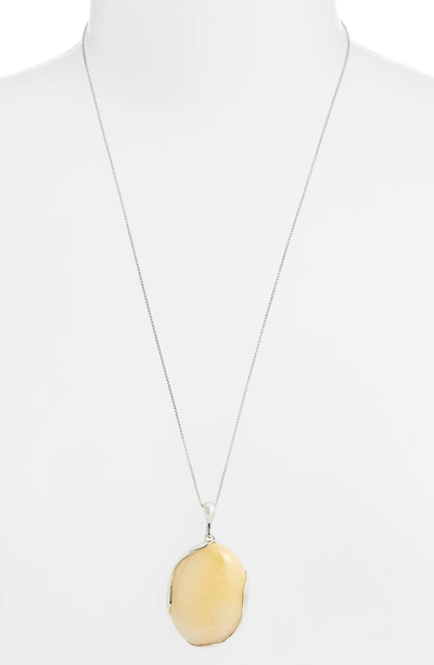 Shop Faris Ovo Long Pendant Necklace In Silver/ Pineapple Jasper