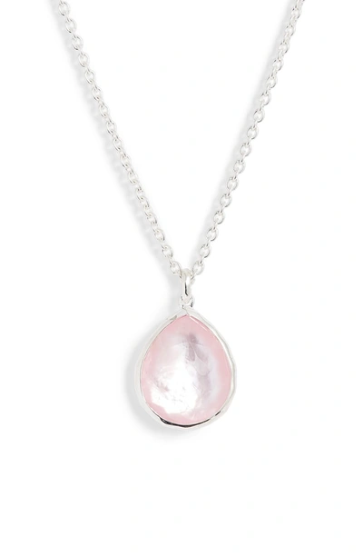 Shop Ippolita 'wonderland' Mini Teardrop Pendant Necklace (online Only) In Silver/ Camellia