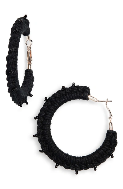 Shop New Friends Colony Palma Hoop Earrings In Black