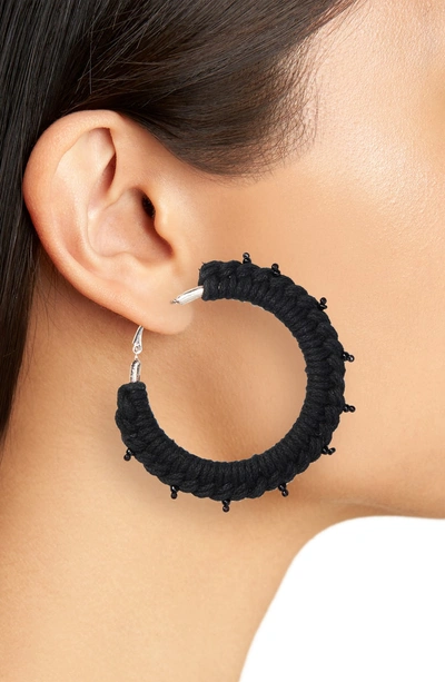 Shop New Friends Colony Palma Hoop Earrings In Black