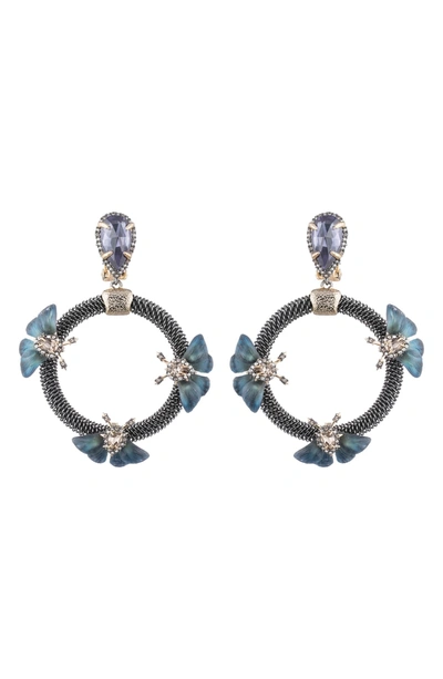 Shop Alexis Bittar Brutalist Butterfly Clip-on Drop Earrings In Dh Wing Print