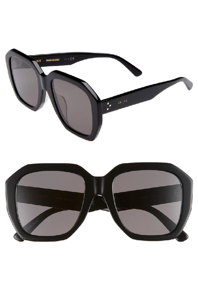 Shop Celine 53mm Square Sunglasses In Black