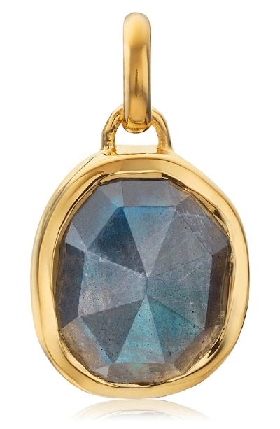 Shop Monica Vinader Siren Semiprecious Stone Pendant Charm In Gold/ Labradorite