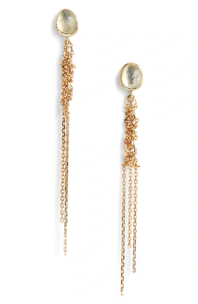 Shop Brooke Gregson Waterfall Moonstone Earrings In Gold