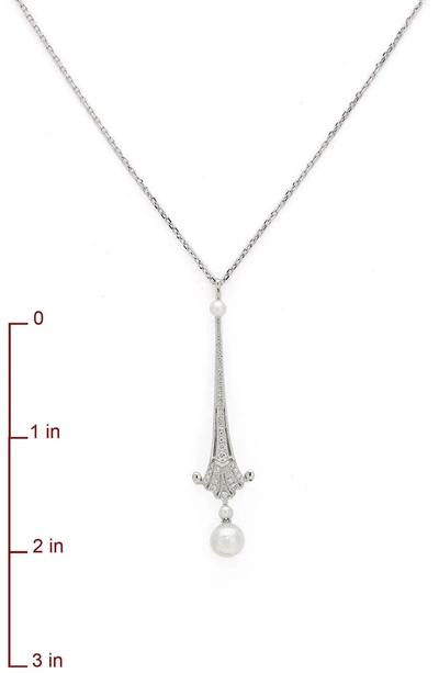 Shop Mikimoto 'legacy Collection' Akoya Cultured Pearl & Diamond Pendant Necklace In Pearl/ Diamond