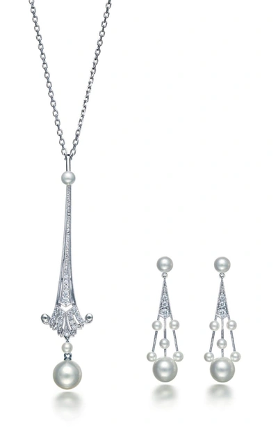 Shop Mikimoto 'legacy Collection' Akoya Cultured Pearl & Diamond Pendant Necklace In Pearl/ Diamond