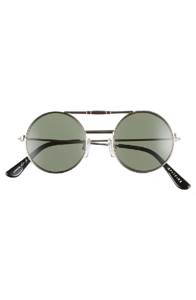 Shop Spitfire Lennon Flip 45mm Round Sunglasses - Silver/ Black
